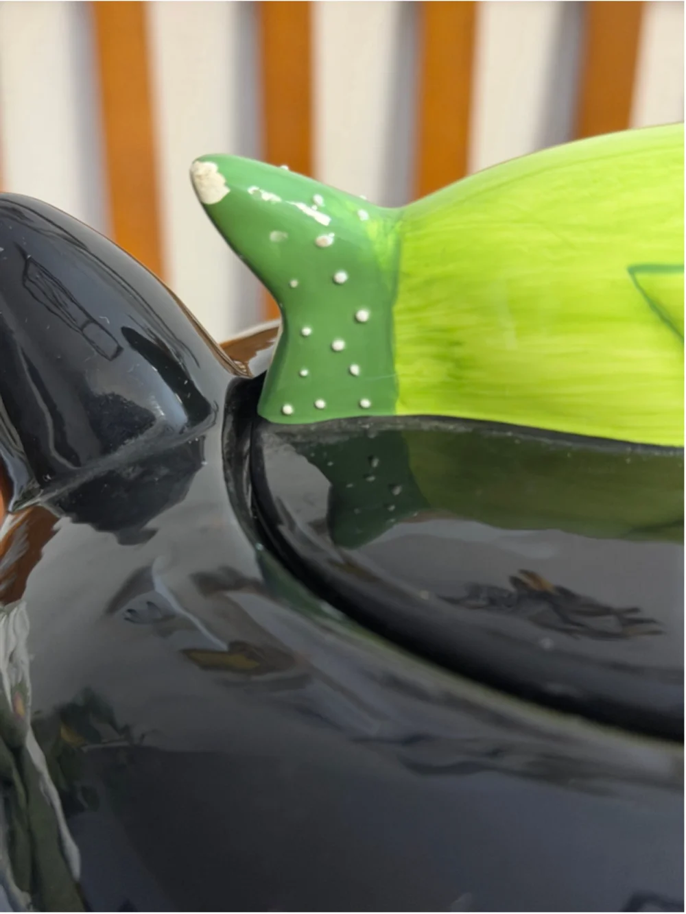Carol Eldridge Black Cat Cookie Jar Fish Lid Unique Products Ceramic Vintage Can